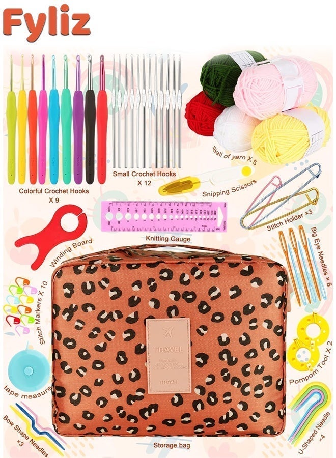 Fyliz 59PCS Crochet Kit with Storage Bag - Ergonomic Crochet Hooks, Multicolor Crochet Accessories for Beginners & Experienced, Perfect Gift for Girls, Grandma, Wife & Family, Craft Supplies - Image 3